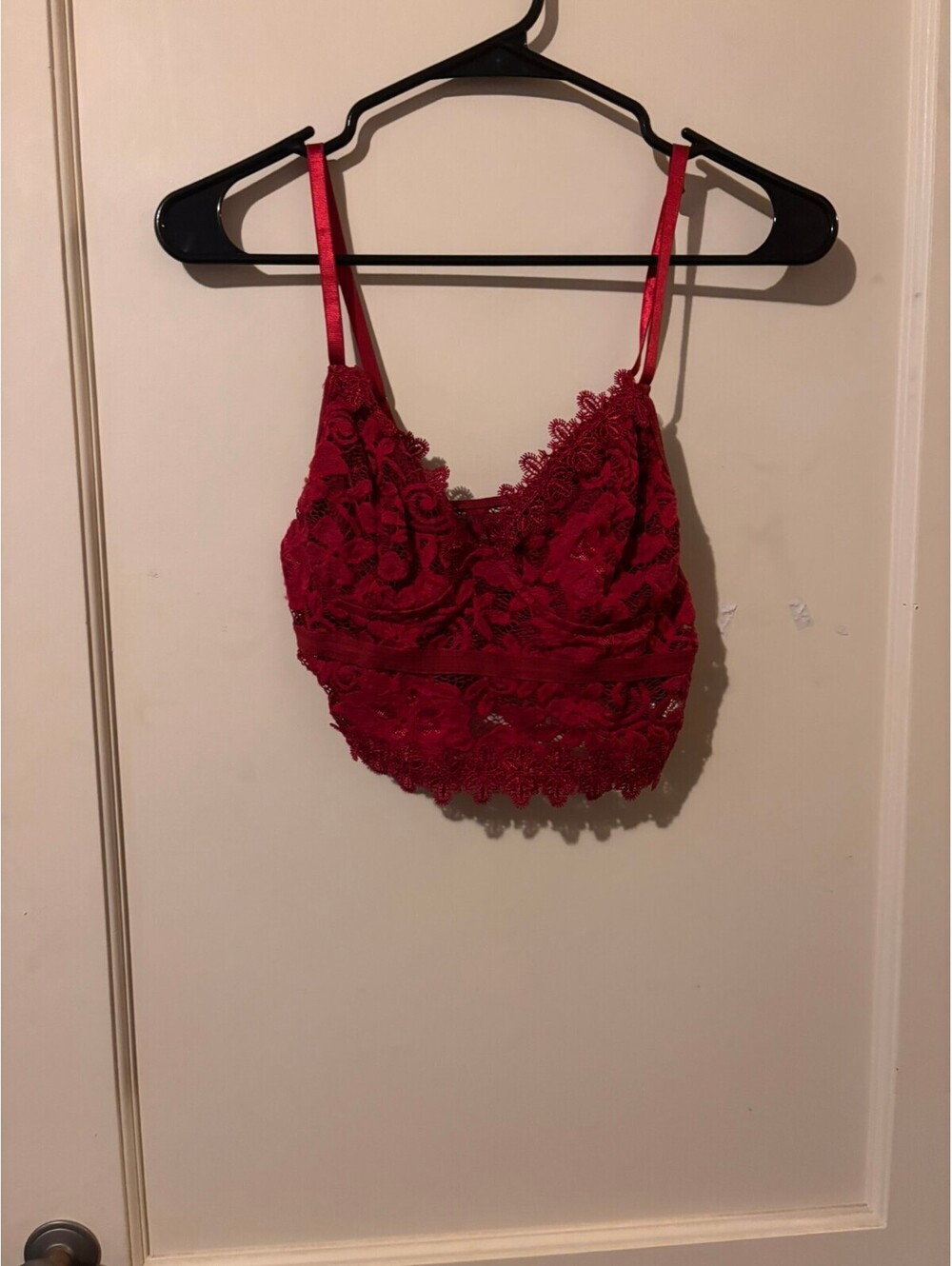 SHEIN red lace bralette crop top Medium